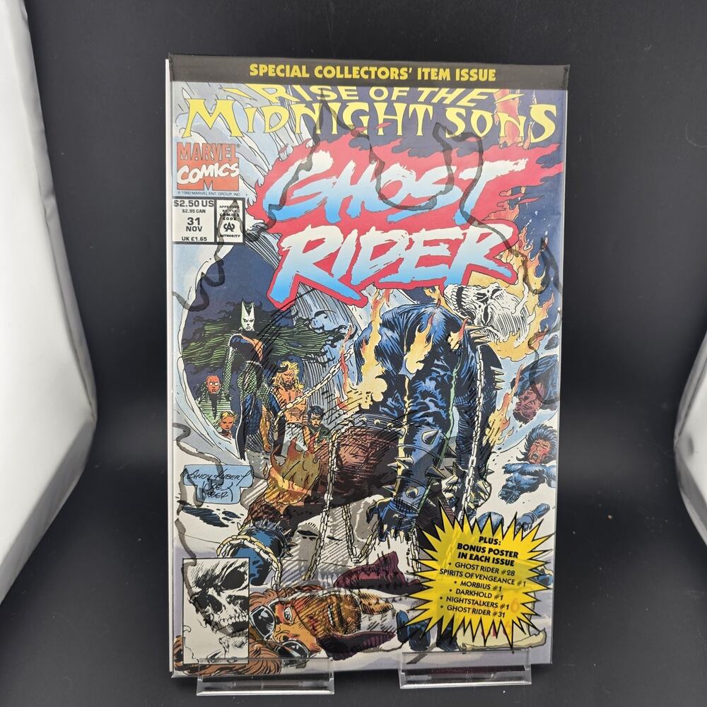 Ghost Rider 31 Marvel 1992 1st Full Midnight Sons Polybagged Sealed W/ Poster NM